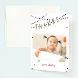 "Festive Bunting" - Children's Birthday Party Thank You Cards in Magenta by Melissa Egan of Pistols - Front