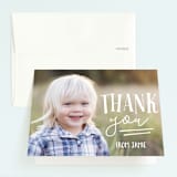 "Oink & Moo" - Children's Birthday Party Thank You Cards in Candy Apple by Jessie Steury - Front