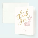 "Some Bunny" - Children's Birthday Party Thank You Cards in Peony by Julie Murray - Front