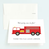 "firehouse" - Children's Birthday Party Thank You Cards in Firetruck by Julee London - Front