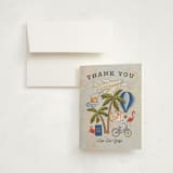 "First Class - Birthday" - Children's Birthday Party Thank You Cards in Aqua by Meagan Griffin - Front