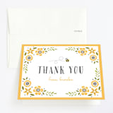 "Bee Day Party" - Children's Birthday Party Thank You Cards in Sunflower by Chasity Smith - Front
