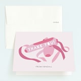 "Let's Dance!" - Children's Birthday Party Thank You Cards in Ballet Slipper by Laura Mock - Front