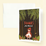 "Through The Woods" - Children's Birthday Party Thank You Cards in Candy Apple by Karidy Walker - Front