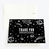 "Cosmic Doodles" - Children's Birthday Party Thank You Cards in Ivory by Lehan Veenker - Front