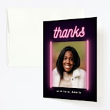 "Glow" - Children's Birthday Party Thank You Cards in Lazer Green by Hudson meet Rose - Front