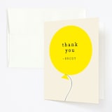 "Balloon" - Children's Birthday Party Thank You Cards in Cream by Baumbirdy - Front