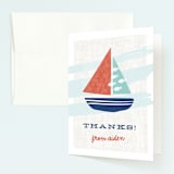 "Regatta Race" - Children's Birthday Party Thank You Cards in Teal by Carolyn MacLaren - Front
