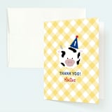 "Barnyard Crew" - Children's Birthday Party Thank You Cards in Sky Blue by Leslie Ann Jones - Front