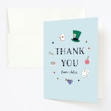 "Disney's Alice In Wonderland Birthday" - Children's Birthday Party Thank You Cards in Sky by Annie Holmquist - Front