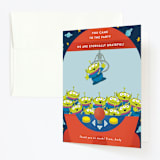 "Disney and Pixar's Toy Story Birthday Claw" - Children's Birthday Party Thank You Cards in Star Alliance by Jackie Crawford - Front