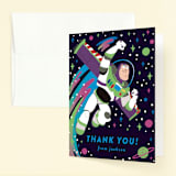 "Disney and Pixar birthday Buzz" - Children's Birthday Party Thank You Cards in Night Sky by Katie Zimpel - Front