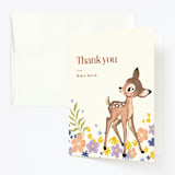 "Disney's Magical Bambi" - Children's Birthday Party Thank You Cards in Cream by Cass Loh - Front