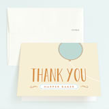"Mod Balloon" - Children's Birthday Party Thank You Cards in Sky by Melanie Severin - Front