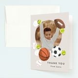"Have a Ball" - Children's Birthday Party Thank You Cards in Fudge by Alethea and Ruth - Front