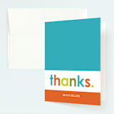 "Colorful One" - Children's Birthday Party Thank You Cards in Teal by Denise Malacrea - Front