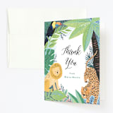"Jungle Animal Sketchbook" - Children's Birthday Party Thank You Cards in Canary by Alethea and Ruth - Front