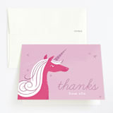 "Sweet Unicorn" - Children's Birthday Party Thank You Cards in Lilac by Carmi Cioni - Front
