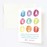 "Party Dots" - Children's Birthday Party Thank You Cards in Rainbow by Olivia Raufman - Front