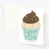 "Cupcake Topper" - Children's Birthday Party Thank You Cards in Turquoise by Alethea and Ruth - Front