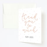 "Let's Party" - Children's Birthday Party Thank You Cards in Peach by Christine Taylor - Front