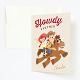 "Disney and Pixar's Cowboy Friends" - Children's Birthday Party Thank You Cards in Vanilla by Jessie Steury - Front