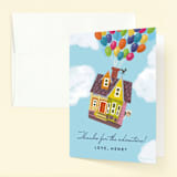 "Disney and Pixar's Adventure is Out There!" - Children's Birthday Party Thank You Cards in Sky by Brooke Chandler - Front