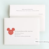 "Disney's Mickey Mouse Balloon Trio" - Children's Birthday Party Thank You Cards in Berry by chocomocacino - FREE Recipient Addressing