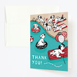 "Disney's 101 Dalmatians Pool Pawty" - Children's Birthday Party Thank You Cards in Firetruck by Jenna Holcomb - Front