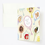 "Disney Princess Mirrors" - Children's Birthday Party Thank You Cards in Vanilla by Baumbirdy - Front