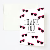 "Birthday Girl Shades" - Children's Birthday Party Thank You Cards in Fuchsia by Baumbirdy - Front