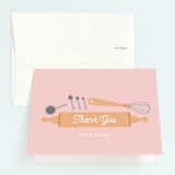 "Fun Baking" - Children's Birthday Party Thank You Cards in Blush by heythird - Front