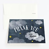 "Party All Night" - Children's Birthday Party Thank You Cards in Midnight by Shirley Lin Schneider - Front