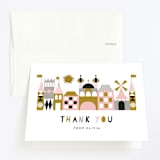 "Our World" - Children's Birthday Party Thank You Cards in Blush by Petra Kern - Front