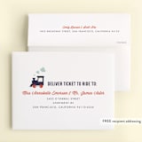 "Party Train" - Children's Birthday Party Thank You Cards in Denim by Corinne Malesic - FREE Recipient Addressing