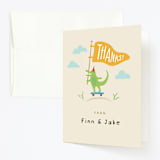 "Let's ride" - Children's Birthday Party Thank You Cards in Crepe by Jennifer Wick - Front