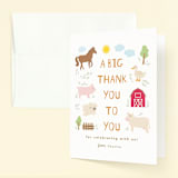 "Barnyard noises" - Children's Birthday Party Thank You Cards in Cotton by Creo Study - Front