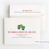 "Monster Truck" - Children's Birthday Party Thank You Cards in Lime by Erica Krystek - FREE Recipient Addressing