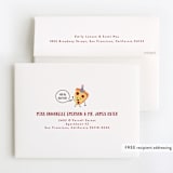 "It's A Pizza Party" - Children's Birthday Party Thank You Cards in Tomato by Katie Zimpel - FREE Recipient Addressing