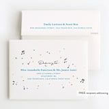 "Karaoke Time" - Children's Birthday Party Thank You Cards in Electric Blue by Lisa McLean - FREE Recipient Addressing