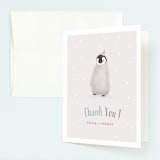 "Coolest Penguin" - Children's Birthday Party Thank You Cards in Orchid by Elska Studio - Front