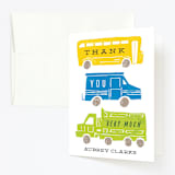 "Things that G0" - Children's Birthday Party Thank You Cards in Bright Turquoise by Shiny Penny Studio - Front