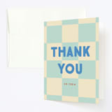 "Blocks" - Children's Birthday Party Thank You Cards in Frost by Baumbirdy - Front