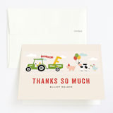 "Party Parade" - Children's Birthday Party Thank You Cards in Cream by Michelle Taylor - Front