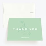 "Wildflower" - Children's Birthday Party Thank You Cards in Leaf by Faith Dorn - Front