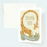 "Animals" - Children's Birthday Party Thank You Cards in Toffee by Remioni - Front