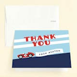 "Monaco" - Children's Birthday Party Thank You Cards in Sky by Shirley Lin Schneider - Front