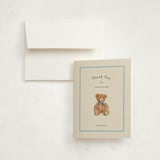 "Antique Teddy Bear" - Children's Birthday Party Thank You Cards in Frost by Becky Nimoy - Front