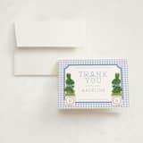 "Topiary" - Children's Birthday Party Thank You Cards in Periwinkle by Jenna Holcomb - Front