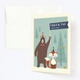 "Into The Woods!" - Children's Birthday Party Thank You Cards in Frosted Lake by Karidy Walker - Front